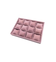 Şık Süet Yastıklı Pembe Bölmeli Kutu Saat Bileklik Saklama Ünitesi