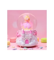 Prenses Büyük Boy Kar Küresi Işıklı, Müzikli, Püskürtmeli, Pembe, 16X12