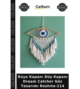 Özel Üretim Dekoratif Duvar Süsü Bohem Rüya Kapanı Düş Kapanı Dream Catcher Göz Tasarımı Roshıta-114