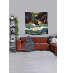 Multirenk Ayın Serüveni Leke Tutmaz Kadife Kumaş Duvar Örtüsü Duvar Halısı Tapestry (Çok Renkli)