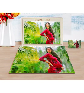 BK Gift Kişiye Özel Tam Boy Hamile Kadın Karikatürlü 1000 Parça Profesyonel Puzzle-1