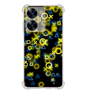 PrintiFy Realme C55 Uyumlu Köşe Korumalı Semboller Tasarımlı Şeffaf Silikon Kılıf