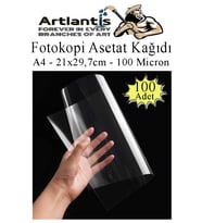 Asetat Kağıdı Pvc A4 100 Adet 100 Micron Fotokopi Asetatı Şeffaf A4 Kağıdı 21x29,7 Projektör Tepegöz