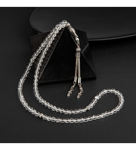 Kristal Kuvars Doğal Taş Tesbih 99luk - 6mm (Çok Renkli)