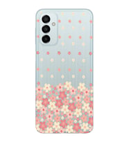 Samsung Galaxy M14 Uyumlu Çiçek Desenli Şeffaf Telefon Kılıfı
