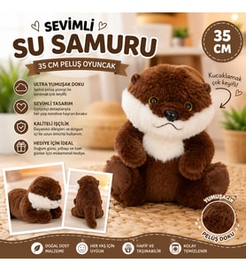 Oyuncak Peluş 35 CM Su Samuru Ultra Yumuşak Sevimli Su Samuru Peluş Oyuncak