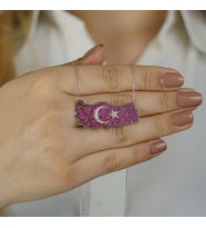 Şanlı Ay Yıldız Tasarımlı Türkiye Haritalı 925 Ayar Gümüş Kadın Kolye