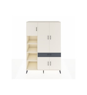 Hyperion Dolap 8 Raflı Tek Çekmeceli 5 Kapaklı 132x44x195 Aytaşı-Aytaşı/Antrasit