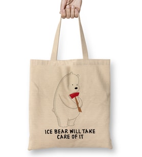 We Bare Bears Ice Bear Bez Çanta Uzun Saplı
