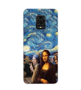 Redmi Note 9 Pro / 9s Uyumlu Sanatsal Vintage Tasarımlı Şeffaf Telefon Kılıfı