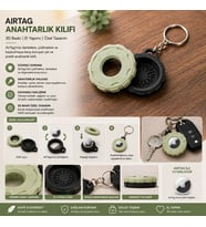 AirTag Uyumlu 3D Baskı Döner Kapaklı Anahtarlık Kılıfı
