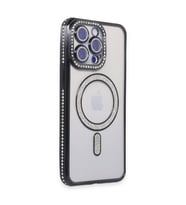 Apple iPhone 15 Pro Kılıf Joke Simli Magneticsafe Kılıf - Siyah
