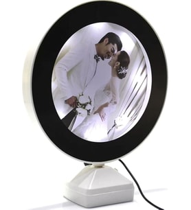 Led Işıklı Fotoğraflı oval Sihirli Ayna
