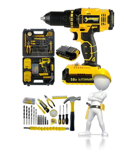 Technology 58v8ah Lion Çift Akülü Darbeli Turbo Şarjlı Matkap 99 Parça Setl