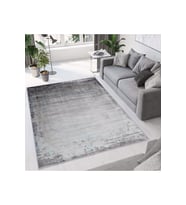 Rovigo Home Dijital Baskı Yıkanabilir Kaymaz Taban Salon Halısı  RVG0668 (Gri)