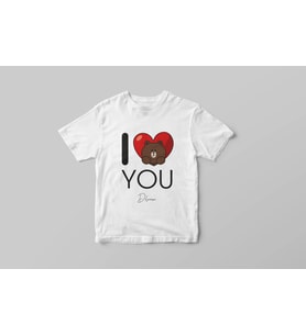 I Love Brown Bear Tişörtü ( Çocuk - Büyük ) Kişiye Özel