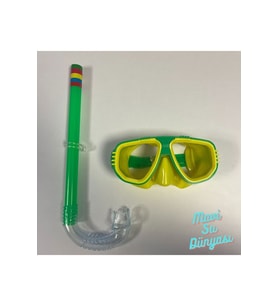 Çocuk Şnorkel Set 3 ile 7 Yaş Arası Deniz ve Havuz Maske Seti (Yeşil)