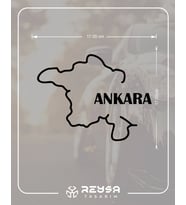 Ankara Harita Araba Sticker siyah 17x13 CM (Siyah)