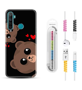 Realme 5i 5 Pro 6i 7 Pro 8 Kılıf Kablo Koruma Spiral Silikon Love Animals 1780