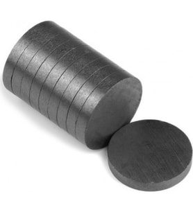 1000 Adet Siyah Mıknatıs 17x3mm - Silindir Ferrit / Seramik Mıknatısı
