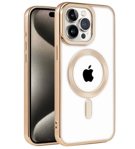 Newface Apple iPhone 14 Pro Kılıf Kronos Magsafe Kapak - Gold