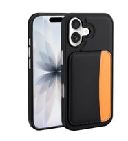Apple iPhone 16 Uyumlu Kılıf Kartlıklı Zore X-Kart Silikon Kapak (Siyah)
