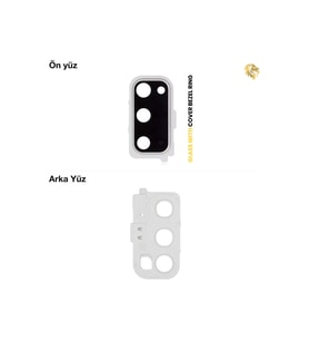 Samsung Galaxy S20 ile Uyumlu Kamera Lensi Full Beyaz Kamera lensi sade lens kamera camı kamera merceği