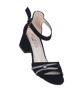 Byn Ayışığı By22 Siyah Süet Kadın 6Cm Topuklu Sandalet