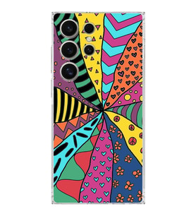 PrintiFy Samsung Galaxy S24 Ultra ile Uyumlu Retro Color 4  Kamera Korumalı Şeffaf  Kılıf