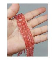 Bileklik Boy Gül Kuvars Taşı Yarım Dizi 6mm (51362) (18CM UZUNLUĞUNDADIR)