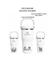 Kişiye Özel Stanley The Iceflow Flip Straw 2.0 Tumbler 060 L 30OZ Termos İsimli & Fotoğraflı 1 Adet (Beyaz)