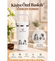 Kişiye Özel Stanley The Iceflow Flip Straw 2.0 Tumbler 060 L 30OZ Termos İsimli & Fotoğraflı 1 Adet (Beyaz)