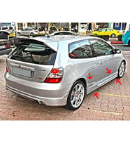Honda Civic Sport Ep2 Ep3 Yan Marşpiyel Seti Plastik Mat Siyah Body Kit Karlık