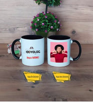 Odyolog Kupa Bardak Siyah Fotoğraflı Tıp Bayramı Hediyesi Odyologlar Günü Hediyesi