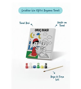 Oruç Duası Çocuklar İçin Eğitici Boyama Tuvali (Şövalesiz)