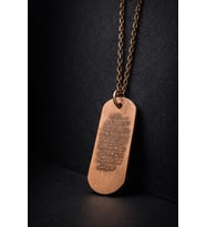 Erkek Bakır Kolye Ayetel Kürsi Duası Yazılı Dog Tag Model Saf Bakır Kolye Zincir