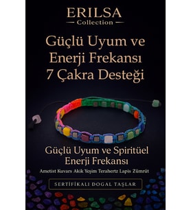 Sertifikalı Güçlü Uyum ve Spiritüel Enerji Frekansı – 7 Çakra Doğal Taş Bilekliği Ayarlanabilir (Çok Renkli)