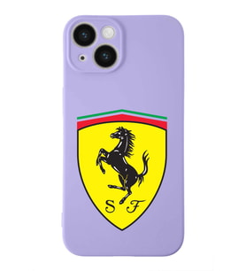 Apple iPhone 14  Lansman Kılıf Ferrari  Tasarımlı Altı Kapalı İçi Kadife Kaplı  Kapak (Şeffaf)