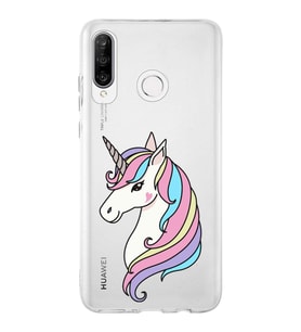 Huawei P30 Lite Uyumlu Kapak Unicorn Tasarımlı Şeffaf Silikon Kılıf