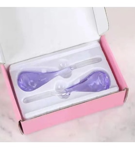 Face Yoga İce Roller Gua Sha Çiftli Yüz Buz Masaj Topu Mor Renk