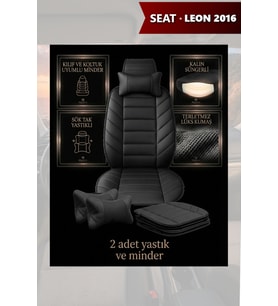 leon 2016 Koltuk ve Kılıf uyumlu Siyah Lüks Minder Yastık 2 Minder 2 Yastık