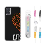 Samsung a71 A72 A73 A7 A9 2018 C7 C9 Kılıf Kablo Koruma Spiral Silikon Cats 1792