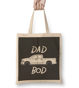 Dodge Ram Pickup Truck Dad Bod Funny Bez Çanta Uzun Saplı