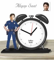 Kişiye Özel Ahşap Saat-Polis Erkek-1