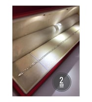 2mm Figaro Model 925 Gümüş Erkek Bileklik Işıklı Kutuda Sevgiliye • Eşe • Babaya Hediye