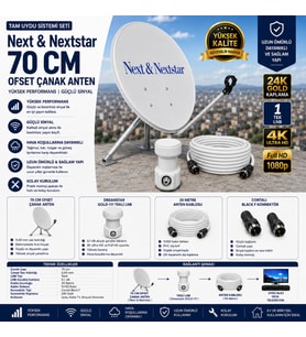 Next 70 cm Uydu Seti GOLD-111 LNB + 30 m Kablo