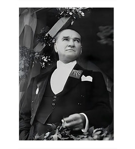 Mustafa Kemal Atatürk Modern Ahşap Tablo, 35cm x 50cm