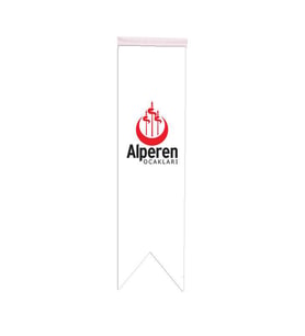 Masa Üstü Kırlangıç Alperen Ocakları Bayrağı - 8x30cm Çift Taraflı Saten Kumaş