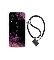 Vivo Y53s Kılıf Silikon Desen Boyun Askılı Love Flow 1664