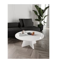 90cm Orta Sehpa - Beyaz, Ceviz, Meşe, Traverten Desenli MDF